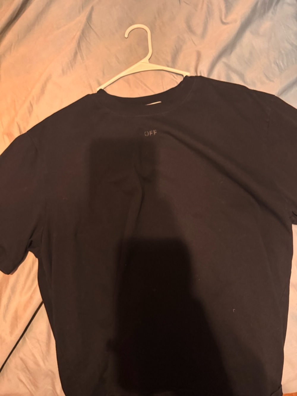 Off-White Black Short Sleeve Crewneck Tee with Subtle Back Logo